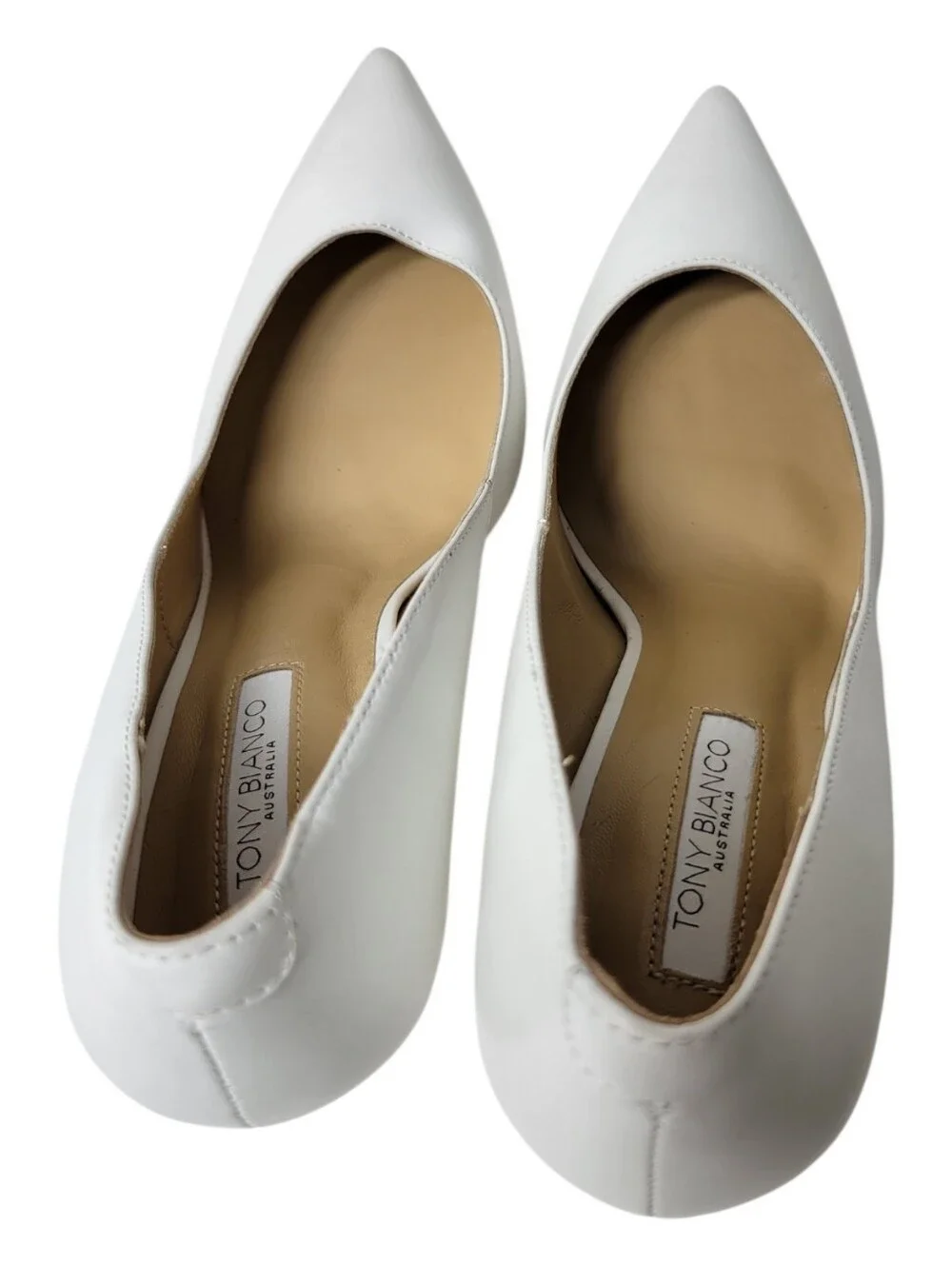 Tony Bianco Anja Milk Capretto Pointed Stiletto Shoes Size 9